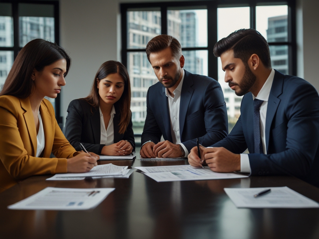 Equipo profesional de Vojipiva analizando documentos inmobiliarios